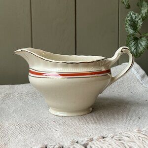 J&G Meakin Sol 391413 Creamer England Red Golden Stripes